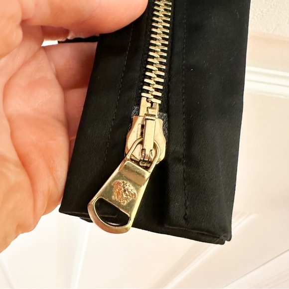 NWT Versace Black Satin Side Gold Zipper Detail 2009 Runway Ankle Pants sz 38 - Picture 7 of 12